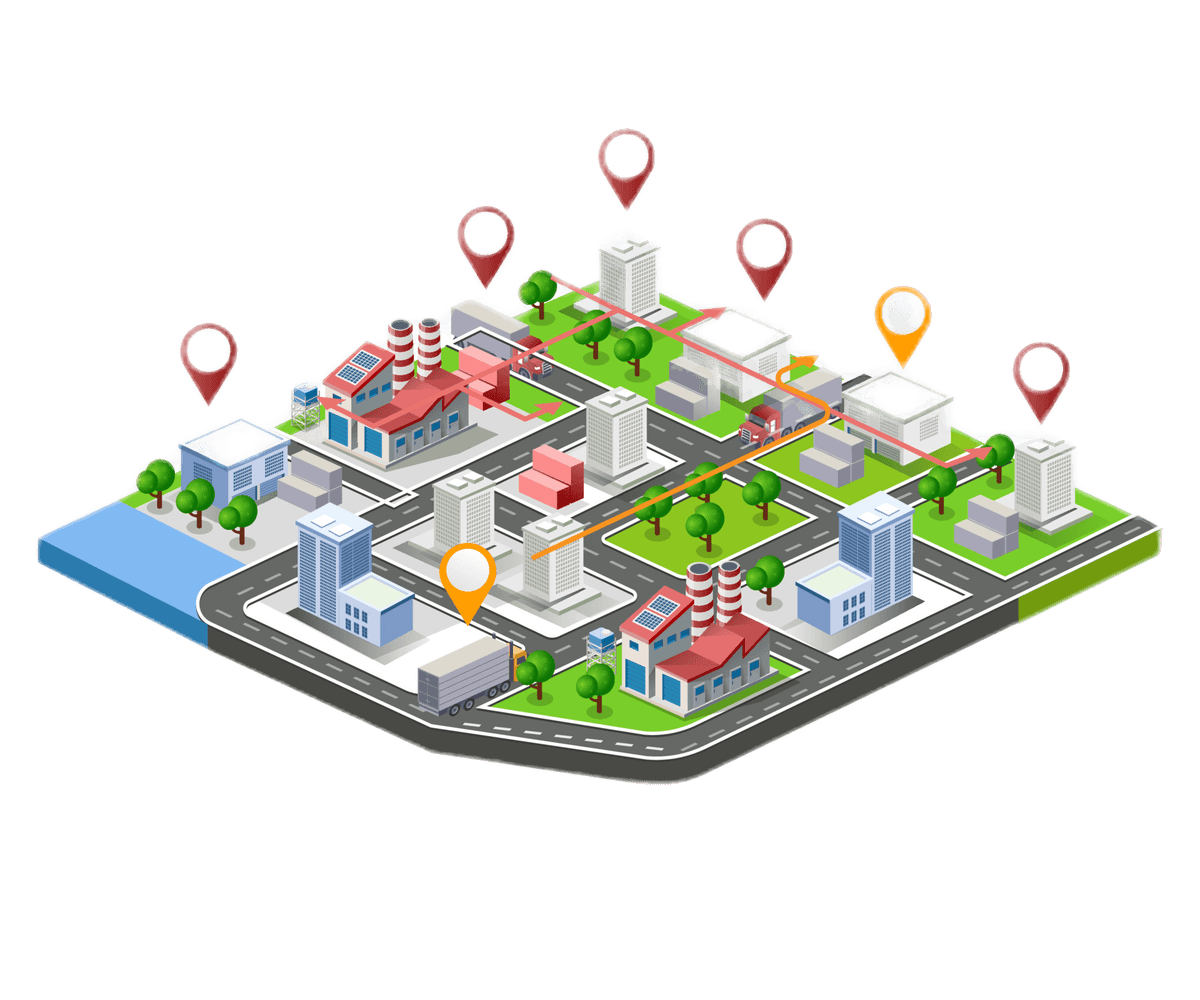 Route optimization dashboard showing optimized delivery stops on a map